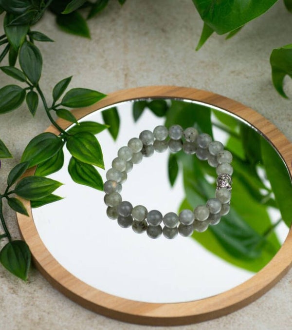 Edelsteen Armband Labradoriet met Boeddha