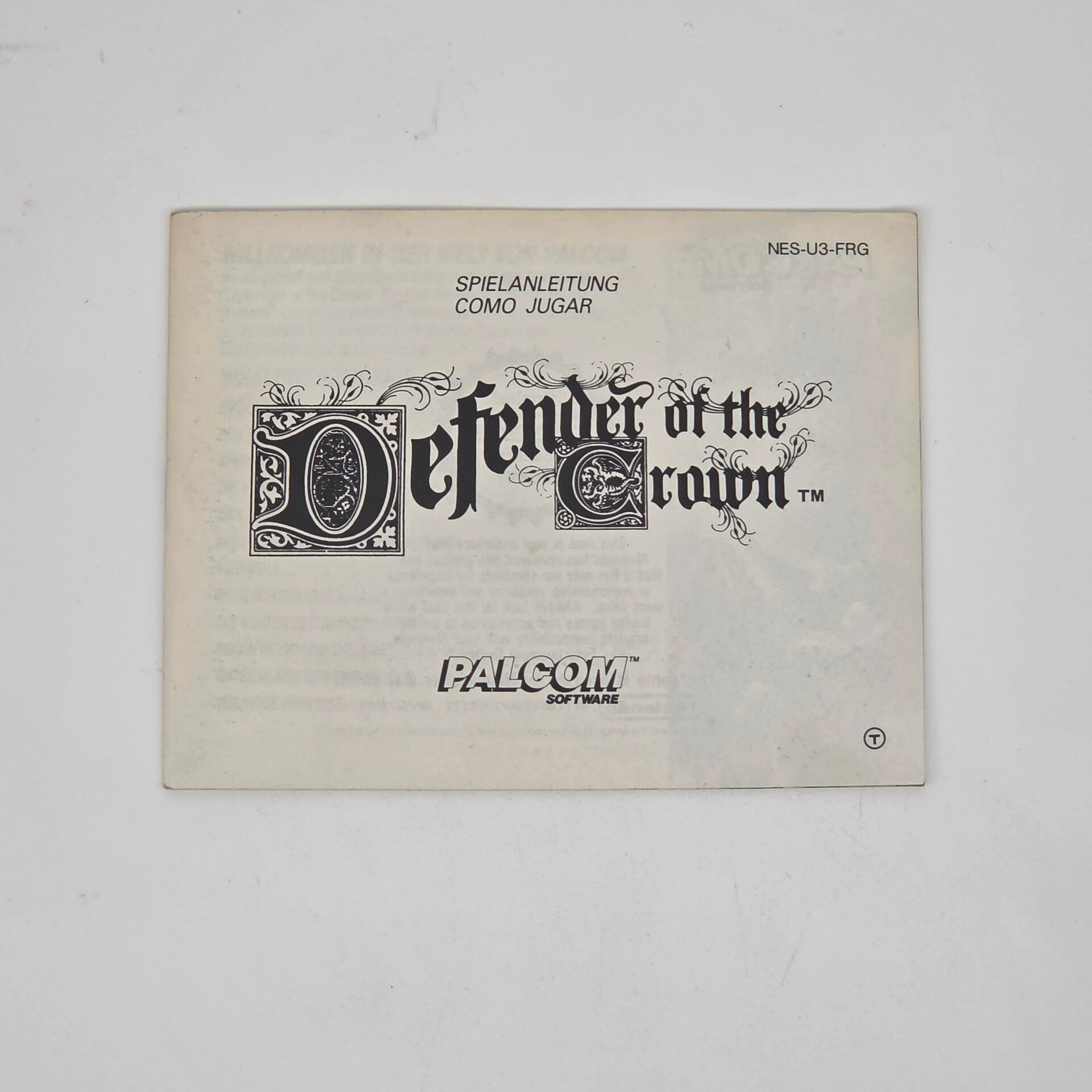 Nes Manual Defender of The Crown