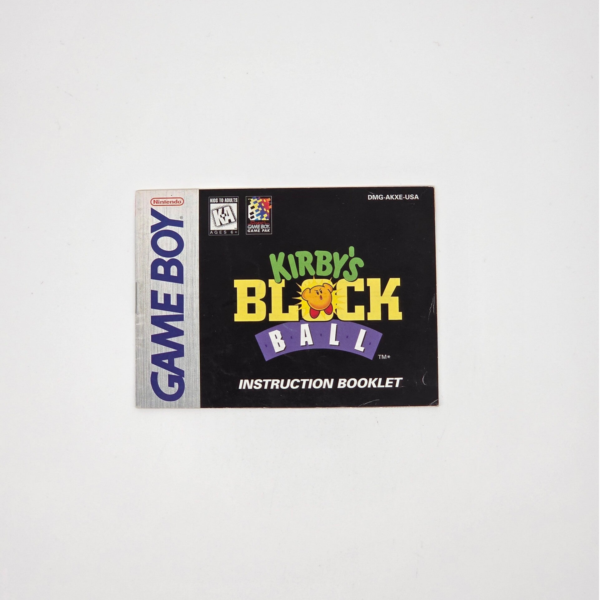 Gameboy Manual Kirby's Block Ball
