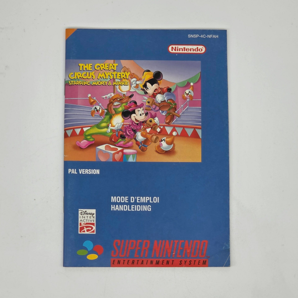 Snes Manual Mickey Mouse The Great Circus Mystery