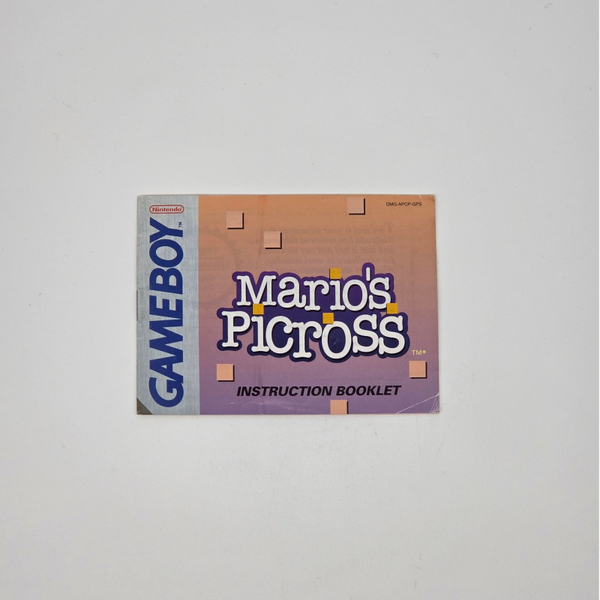 Gameboy Manual Mario's Picross