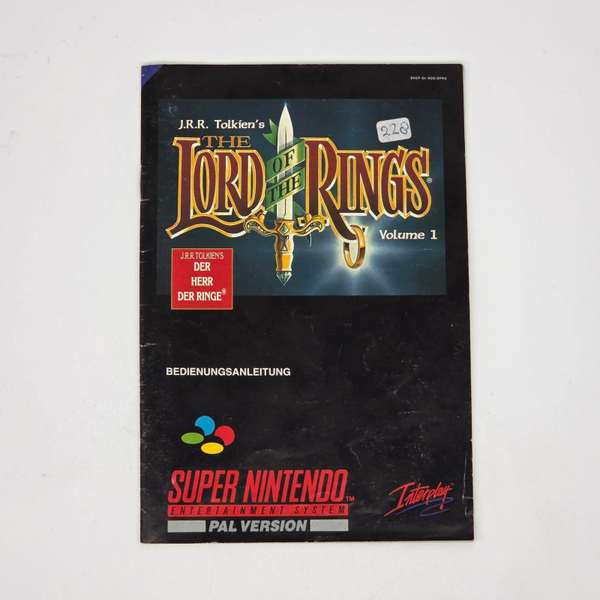 Snes Manual The Lord of The Rings
