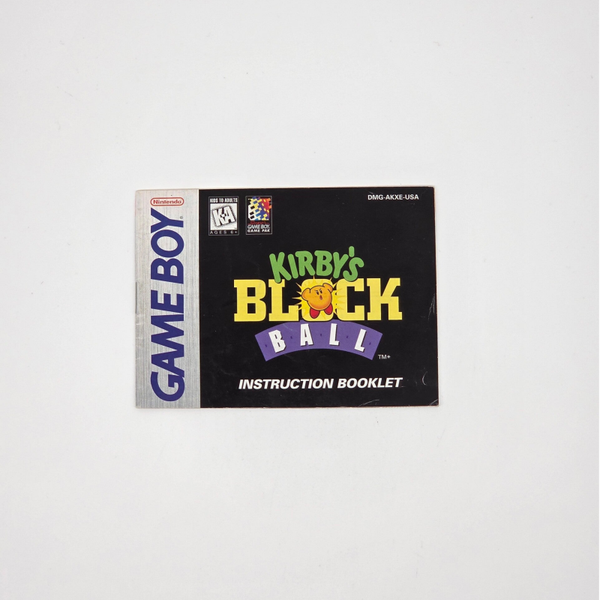 Gameboy Manual Kirby's Block Ball