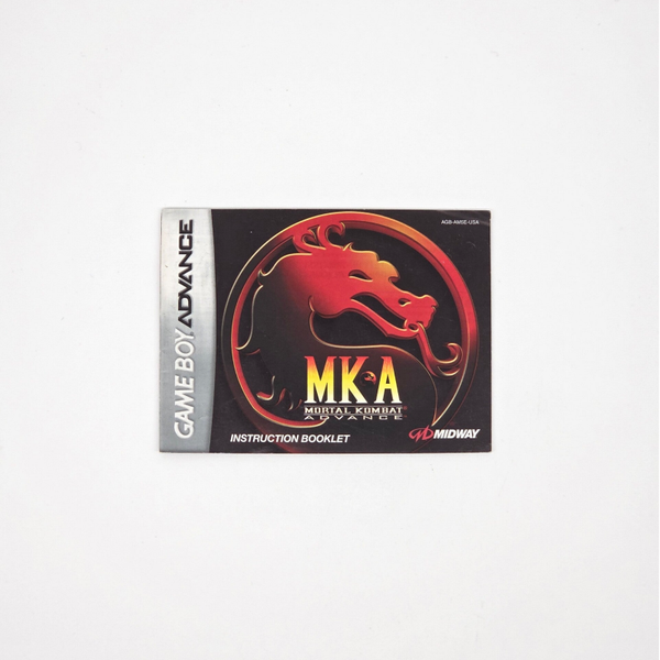 Gameboy Advance Manual Mortal Kombat Advance