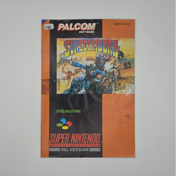 Snes Manual Sunset Riders