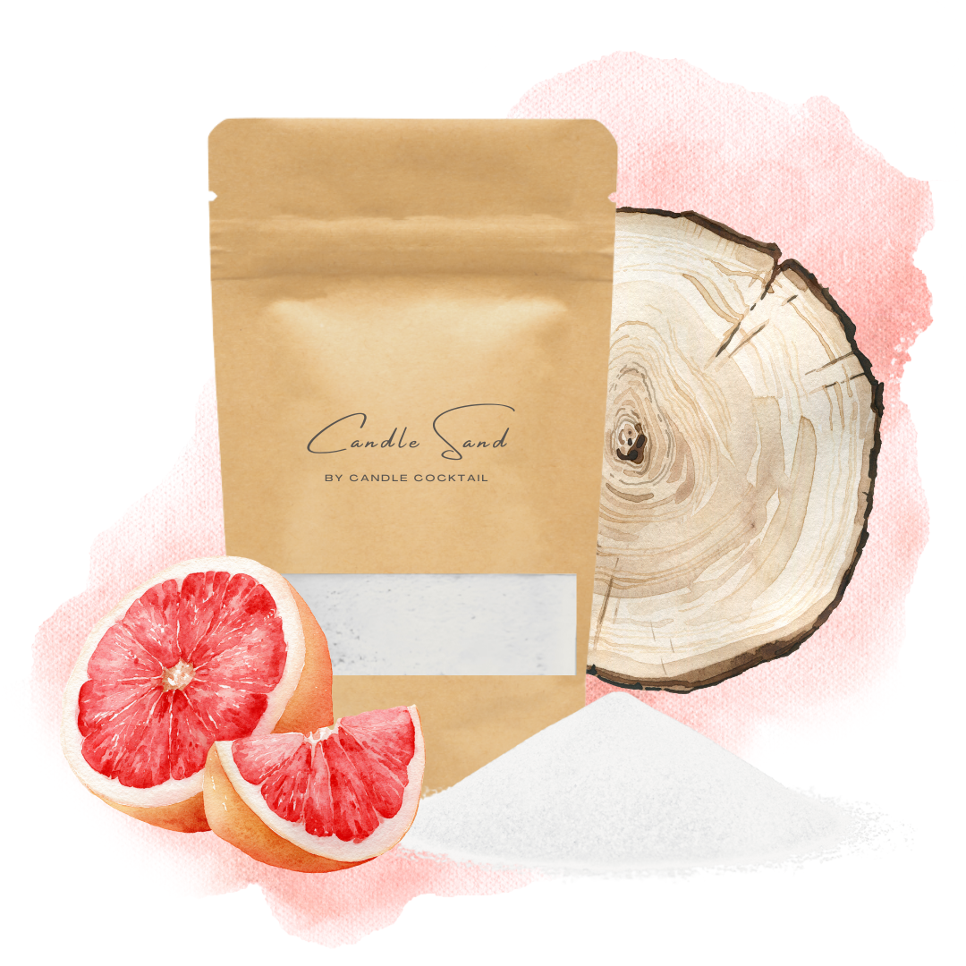 Candle Cocktail® Duft-Kerzensand | Grapefruit & Sandelholz | Inkl. Dochte
