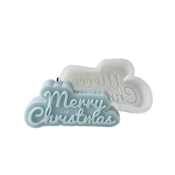 Kerzenform | „Merry Christmas“ Text | 14 x 7,1 cm #85