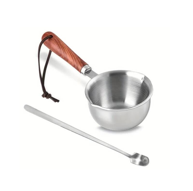 Holzgriff Schmelzschale & Rührlöffel | 300 ML
