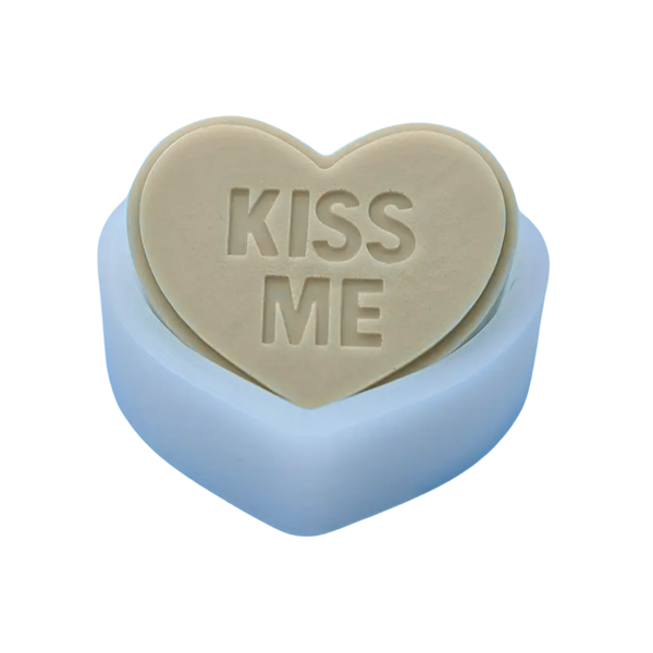 Silikonform | Süßes Herz "Kiss Me" | 9x8 cm