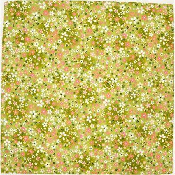 Furoshiki Cherry Blossom patroon groen 53x53 cm (T-Furo-8B)