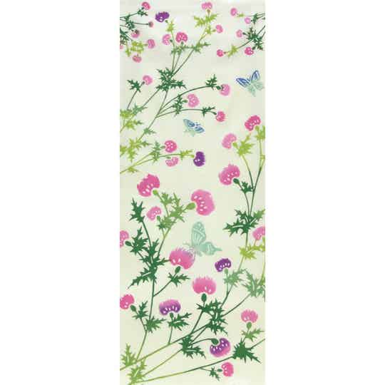 Tenugui "bloemen met vlinders " (T-Tenu-3J)