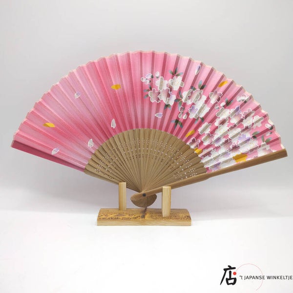 Waaier donkerroze met kersenbloesem (D-Chi-W3478)