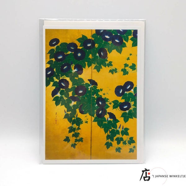 Wenskaart blanco "Morning glories"
