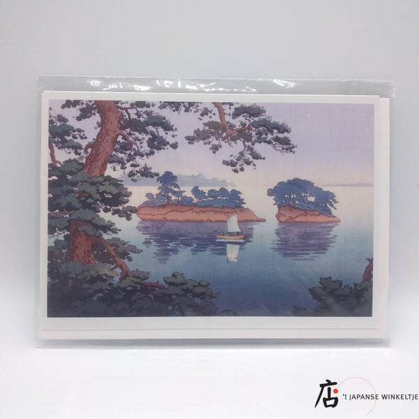 Wenskaart blanco "Spring Rain at Matsushima" (D-Pom-Ka-D)