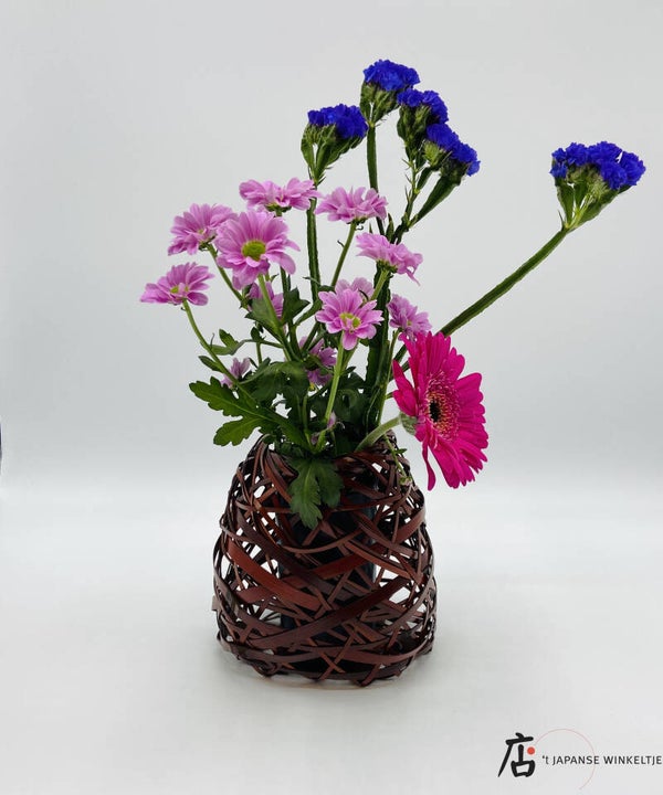 Ikebana vaas van bamboe met lus (H-Chi-3575)