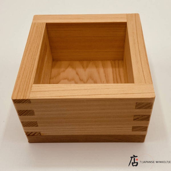Sake kom van hinoki hout "masu" (H-Tou22-2)
