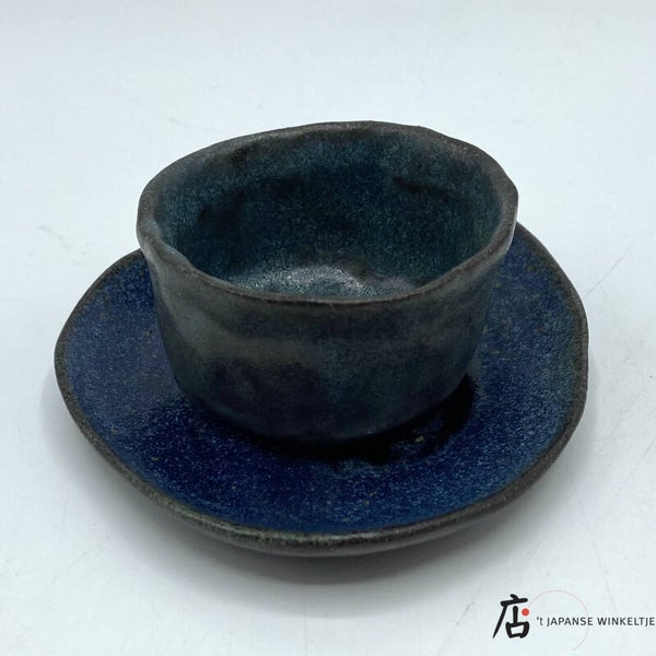 Eierdop/klein kopje Ø 5 cm met schotel Ø 8 cm "Forest Night" (K-Haru-31A)