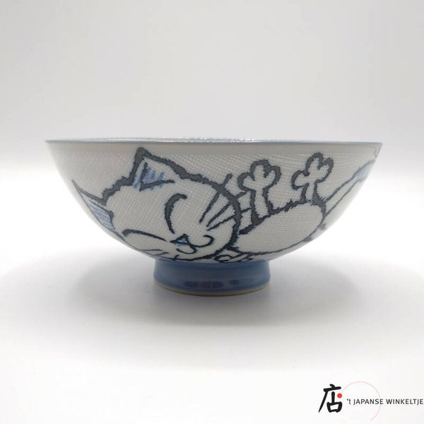 Rijstkom "De ondeugende kat" (K-Kigu22-95)