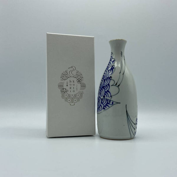 Sake karaf / tokkuri Kraanvogel Ø 6,5 cm, hoogte 17 cm (K-Sai-18192)