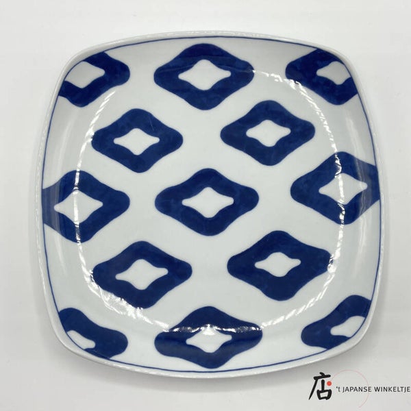 Schaal/bord Indigo vierkant (K-Sai-H18a)