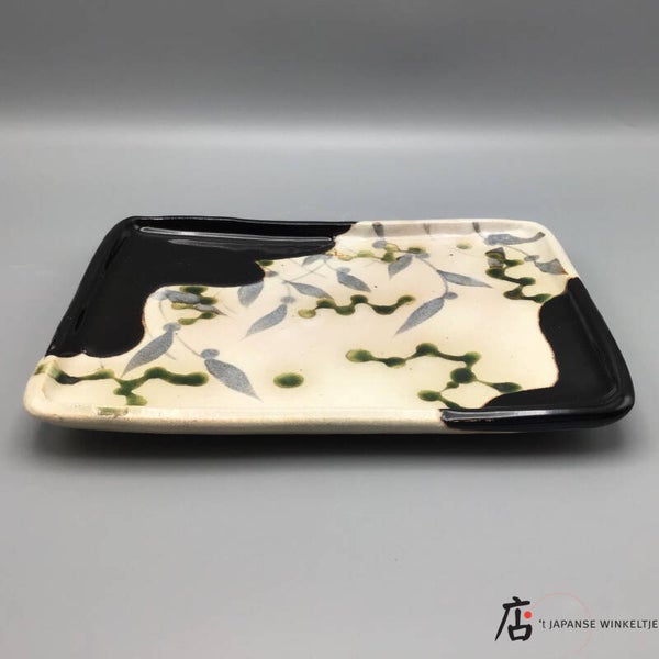 Oribe chuzara (中皿) schaal/bord 20 x 16 cm (K-Touga18-23a)