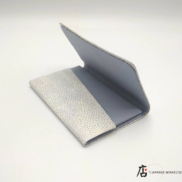 Kaarthouder van washi papier wit met stippen