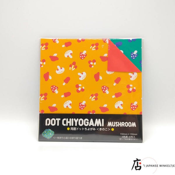 Origami Dot Chiyogami "Mushroom" (P-Ori-23-2180)