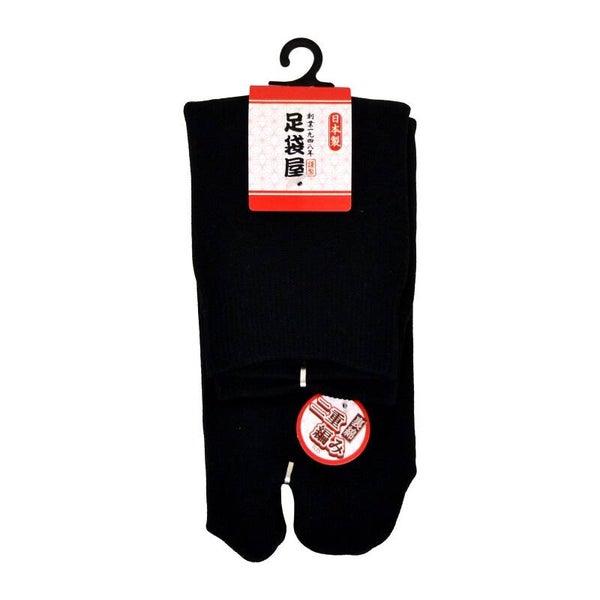 Tabisokken effen zwart met katoenen binnen voering 22~24 cm, maat 35-38 (T-Tabisok-Dz)
