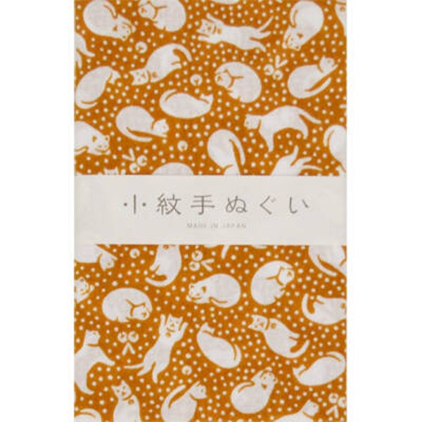Tenugui handdoekje "Katten" Bruin (T-Tenu-2-11)