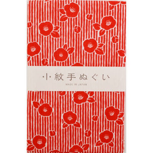Tenugui handdoekje "Tsubaki" (camelia) rood (T-Tenu-2-6)