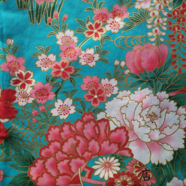 Yukata turquoise voor meisjes / dames met kleine maat (T-Yuk-Meisje)