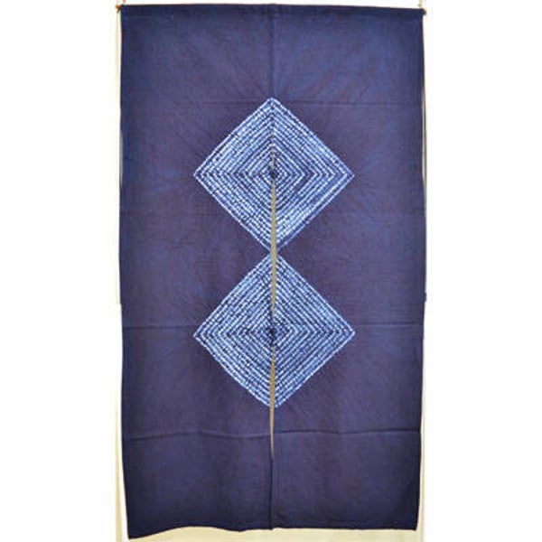Noren Indigo "Renbishi" (2 ruiten), 85 x 150 cm (T-Noren-4-14)
