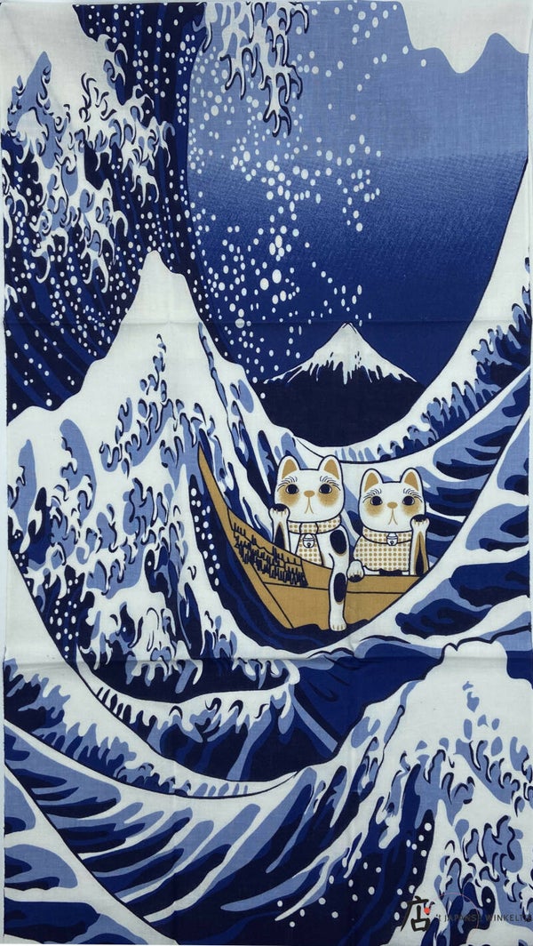 Tenugui handdoekje "Nami Fuji"