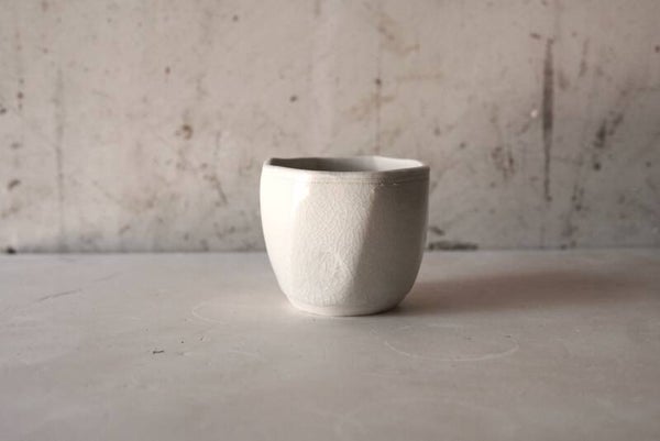 Kigata "Hakkaku" (achthoekig) Yunomi theekop wit Ø 7 cm 6 cm hoog (K-HM-K-YU-HA-S)