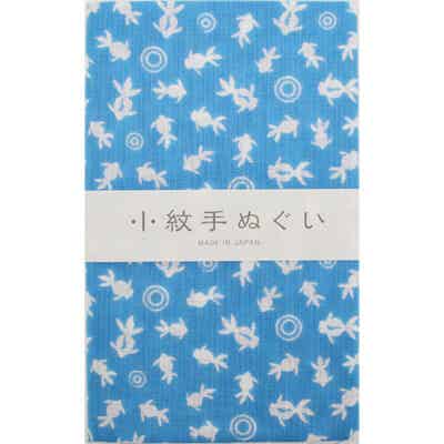 Tenugui handdoekje "Goudvis" Blauw  (T-Tenu-2-8)