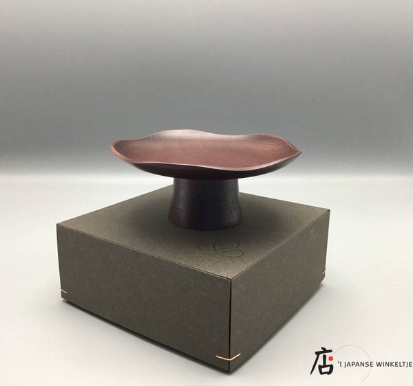 Schaaltje op voet ''Drijvende blaadjes'' lila/paars (H-Mon-Y-26)