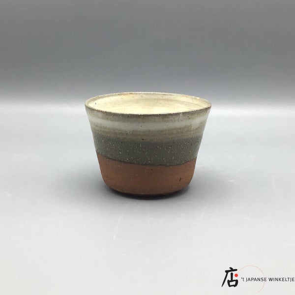 Driekleurig kopje handgemaakt (3色カップ) van Norikazu Ogawa Ø 9,5 cm (K-Oga22-8)