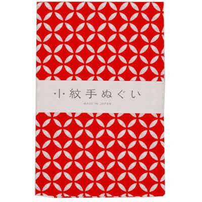 Tenugui handdoekje "Shippo" patroon rood (T-Tenu-2-27)