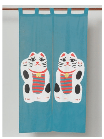 Noren "Manekineko wit" (T-Noren-12F)