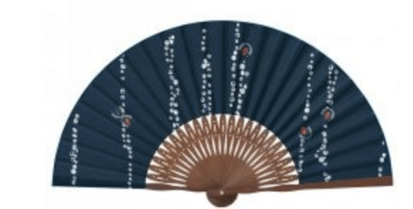 Donkerblauwe waaier set met hoes (D-Waaier-Set-C)