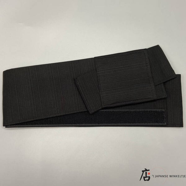 Obi kimonoband met klittenband zwart (T-Obi-Velcro)