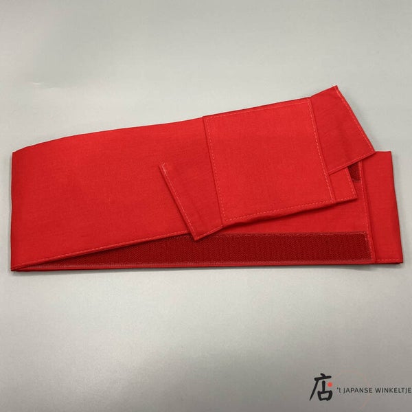Obi met klittenband rood (T-Obi-Velcro)