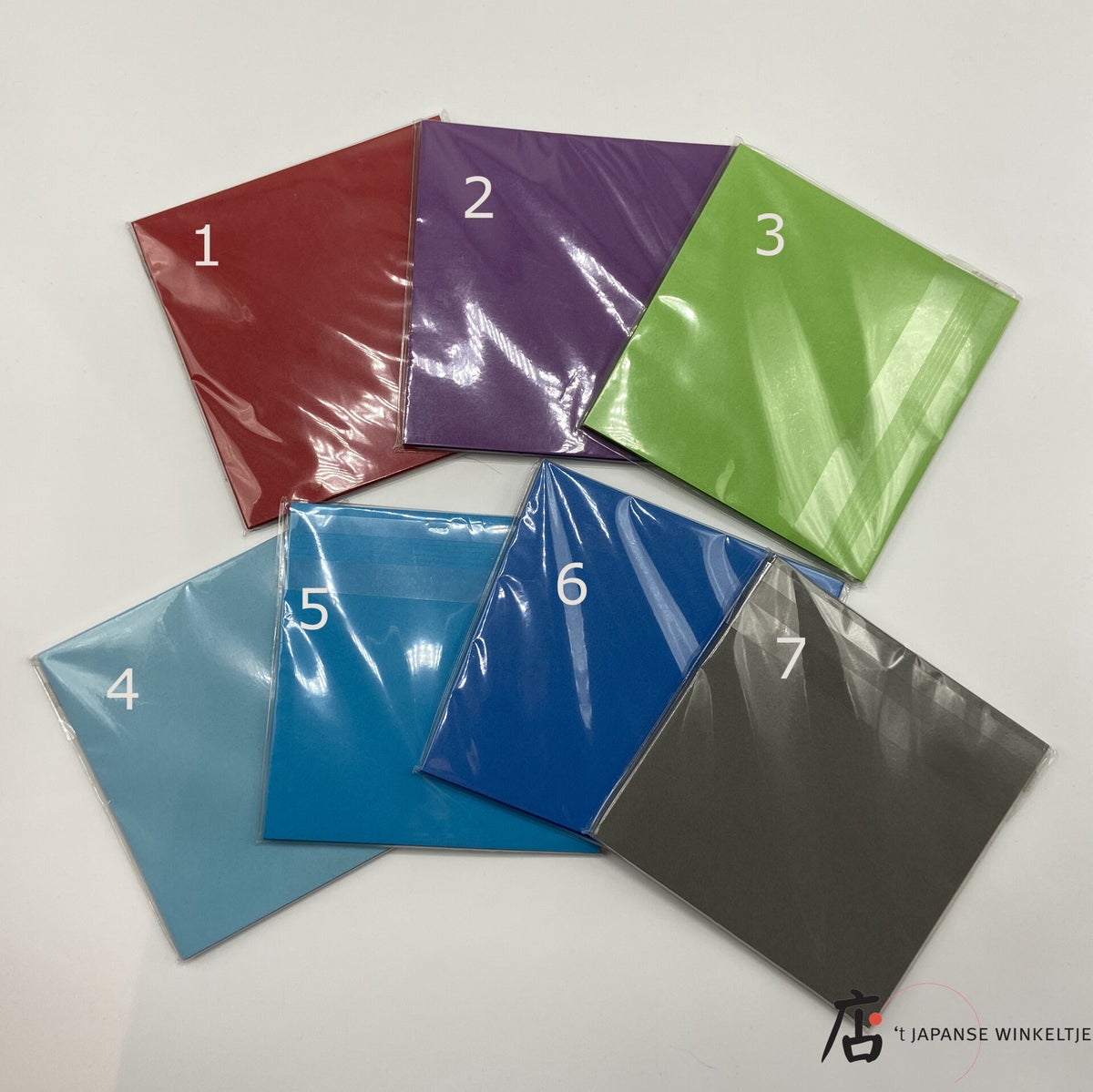 1080 vellen vouwbare origami strips, 6 effen kleuren dubbelzijdig