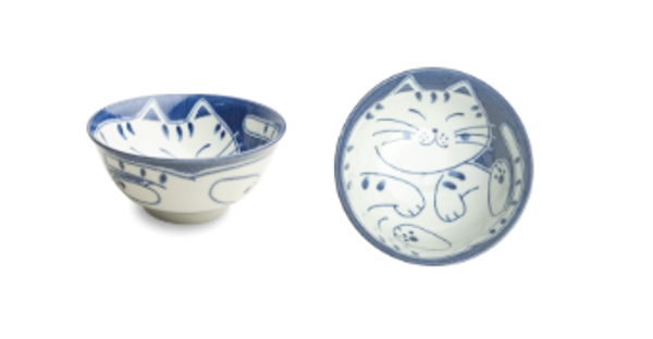 Donburi S Neko blauw(K-EM-40131)