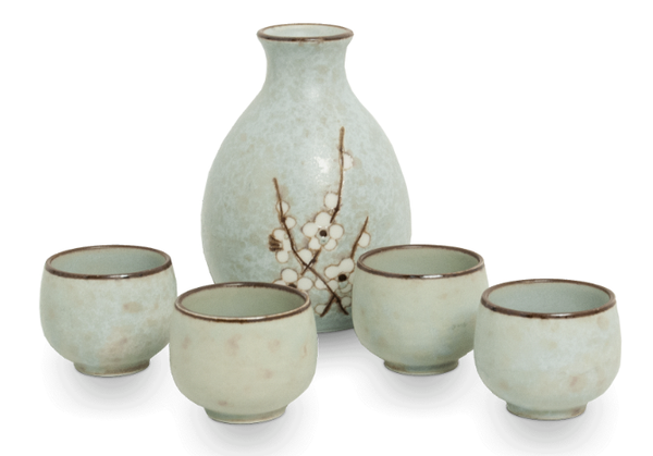 Sake set Hana lichtgroen (K-EM-40837)