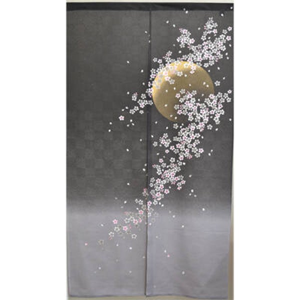 Noren "Kersenbloesems & Maan", 85 x 150 cm (T-Noren-2D)