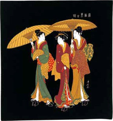 Furoshiki "Three Japanese ladies"  (T-Furo-2D)