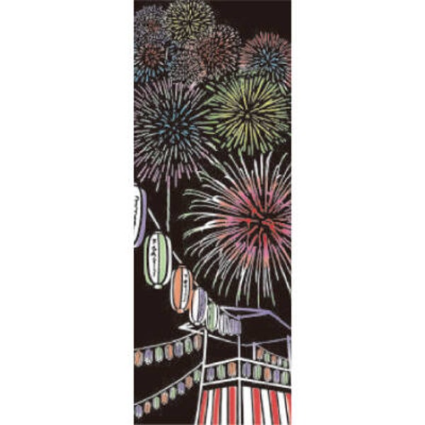 Tenugui "Hanabi To Chouchin" (T-Tenu-3D)