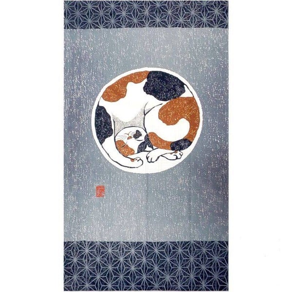 Noren "Neko" (kat), 85 x 150 cm (T-Noren-7A)