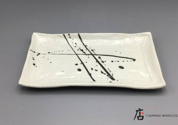 Sushischaal wit met strepen (K-Tou-22-8)